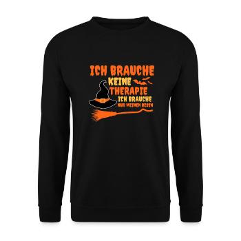 Sorcière Sorcière Balai Sorcière Costume Halloween - Sweat-shirt Unisexe - noir - Devant - Alina (178cm) & Michal (187cm)