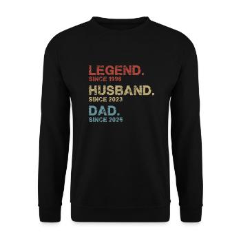 Legend husband dad - Unisex Sweatshirt - black - Front - Alina (178cm) & Michal (187cm)