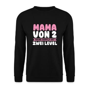 Mom of 2 children - Unisex Sweatshirt - black - Front - Alina (178cm) & Michal (187cm)