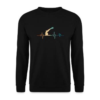 Battement de coeur rétro bras robotique - Sweat-shirt Unisexe - noir - Devant - Alina (178cm) & Michal (187cm)