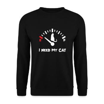 J’ai besoin de mon chat - Sweat-shirt Unisexe - noir - Devant - Alina (178cm) & Michal (187cm)