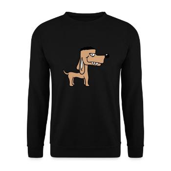 Chien Se Tient Méchant Méchant Dents Dangereuses Monstre Fun - Sweat-shirt Unisexe - noir - Devant - Alina (178cm) & Michal (187cm)