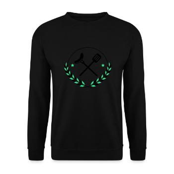 Grilling cutlery Grilling - Unisex Sweatshirt - black - Front - Alina (178cm) & Michal (187cm)