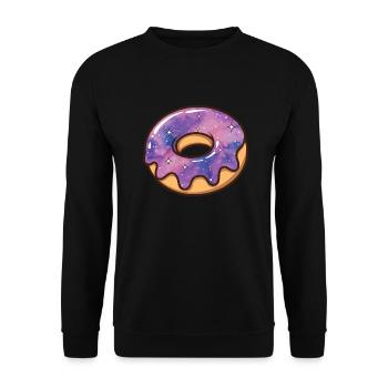 Kosmische Galaxie Donut - Unisex Pullover - Schwarz - Vorne - Alina (178cm) & Michal (187cm)