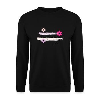 Minimalist Butterfly & Floral Art - Unisex Sweatshirt - black - Front - Alina (178cm) & Michal (187cm)