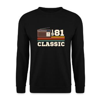 Anniversary 1981 retro classic - Unisex Sweatshirt - black - Front - Alina (178cm) & Michal (187cm)