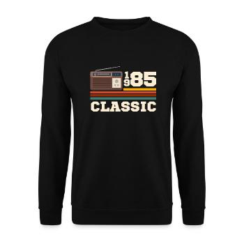 Anniversaire 1985 retro classic - Sweat-shirt Unisexe - noir - Devant - Alina (178cm) & Michal (187cm)