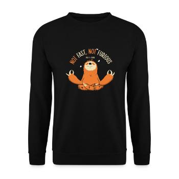 Sloth not fast not furious - Unisex Sweatshirt - black - Front - Alina (178cm) & Michal (187cm)