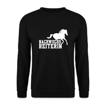 Geschenkidee Pferde Pferd Reiten Hobby Spruch - Unisex Pullover - Schwarz - Vorne - Alina (178cm) & Michal (187cm)