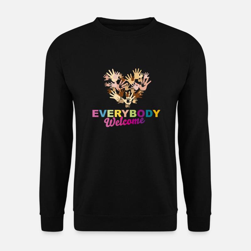 Everybody Welcome Heart - Unisex Pullover - Schwarz