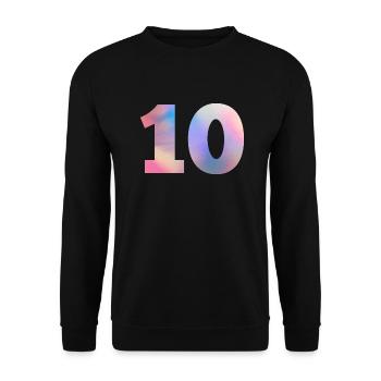 Colorful Number 10 - Unisex Sweatshirt - black - Front - Alina (178cm) & Michal (187cm)