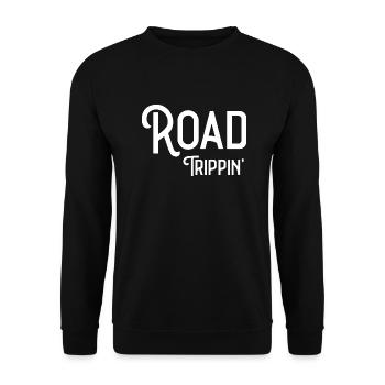 Roadtrip-Abenteuer-Vibes - Unisex Pullover - Schwarz - Vorne - Alina (178cm) & Michal (187cm)