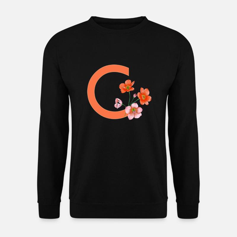 C avec fleurs - Sweat-shirt Unisexe - noir