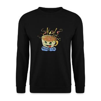 Noodle Life - Unisex Sweatshirt - black - Front - Alina (178cm) & Michal (187cm)