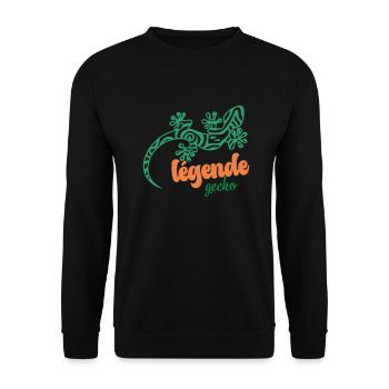 GECKO - Sweat-shirt Unisexe - noir - Devant - Alina (178cm) & Michal (187cm)