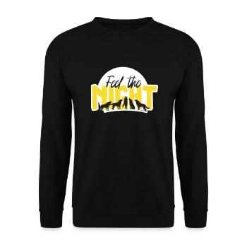 Fühle die Nacht - Vektor - Unisex Pullover - Schwarz - Vorne - Alina (178cm) & Michal (187cm)