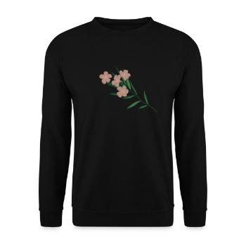 Pink Oleander Flower Branch - Unisex Sweatshirt - black - Front - Alina (178cm) & Michal (187cm)