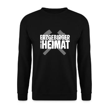 Erzgebirge liebe Heimat - Unisex Pullover - Schwarz - Vorne - Alina (178cm) & Michal (187cm)