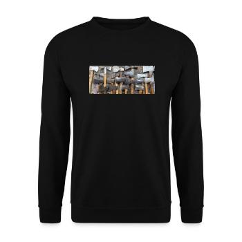 Vintage Axes Jack’s Shed - Unisex Sweatshirt - black - Front - Alina (178cm) & Michal (187cm)