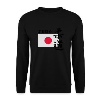 Japan flag with Judo Logo - Unisex Sweatshirt - black - Front - Alina (178cm) & Michal (187cm)