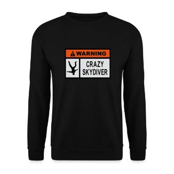 Warnung Verrückter Skydiver - Unisex Pullover - Schwarz - Vorne - Alina (178cm) & Michal (187cm)