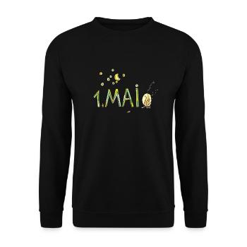 Erster Mai - Unisex Pullover - Schwarz - Vorne - Alina (178cm) & Michal (187cm)