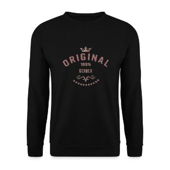 Original 100 Prozent Gerber - RAHMENLOS red - Unisex Pullover - Schwarz - Vorne - Alina (178cm) & Michal (187cm)