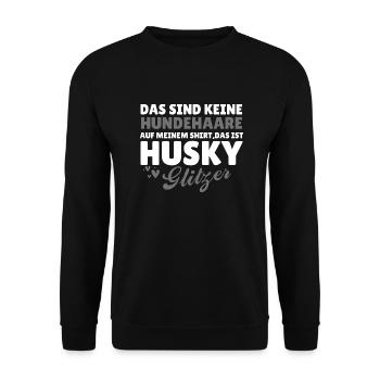 Hundeliebe Husky - Unisex Pullover - Schwarz - Vorne - Alina (178cm) & Michal (187cm)