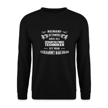 Cooles T-Shirt für Veranstaltungstechniker - Unisex Pullover - Schwarz - Vorne - Alina (178cm) & Michal (187cm)