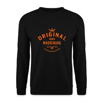 Städte Motiv Magdeburg City Geschenk - Unisex Pullover - Schwarz - Vorne - Alina (178cm) & Michal (187cm)