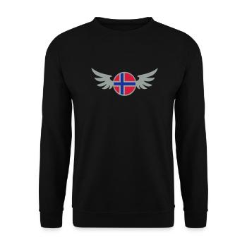 Football Emblem (wings, Norway) - Unisex Sweatshirt - black - Front - Alina (178cm) & Michal (187cm)