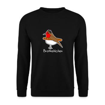 Brotkehlchen - Unisex Pullover - Schwarz - Vorne - Alina (178cm) & Michal (187cm)