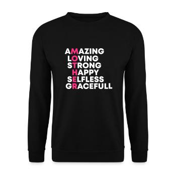 Muttertag. Murmeln. Mama. Mumie. Geschenk - Unisex Pullover - Schwarz - Vorne - Alina (178cm) & Michal (187cm)