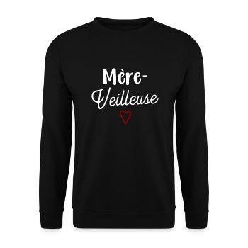 Mère-veilleuse cadeau - Sweat-shirt Unisexe - noir - Devant - Alina (178cm) & Michal (187cm)