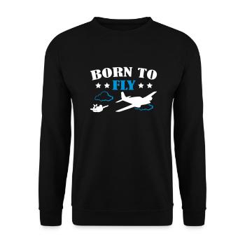Born To Fly Skydive - Unisex Pullover - Schwarz - Vorne - Alina (178cm) & Michal (187cm)