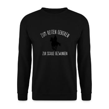 Zum Reiten geboren - 2C - Unisex Pullover - Schwarz - Vorne - Alina (178cm) & Michal (187cm)