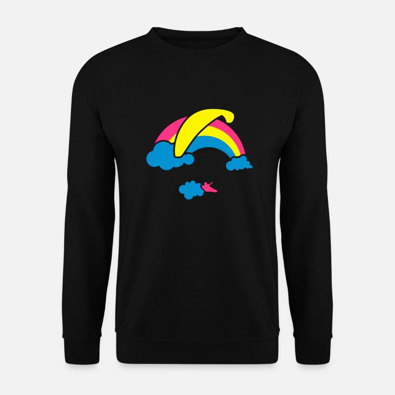 Rainbow & Clouds Paragliding - Unisex Sweatshirt - black