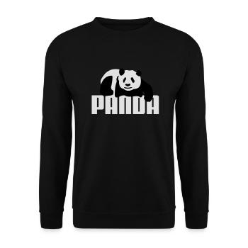 Pandabär - Unisex Pullover - Schwarz - Vorne - Alina (178cm) & Michal (187cm)