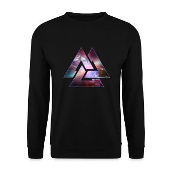 Cosmic Triangle Knot - Unisex Sweatshirt - black - Front - Alina (178cm) & Michal (187cm)