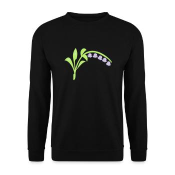 Valley of lilies flowers - Unisex Sweatshirt - black - Front - Alina (178cm) & Michal (187cm)