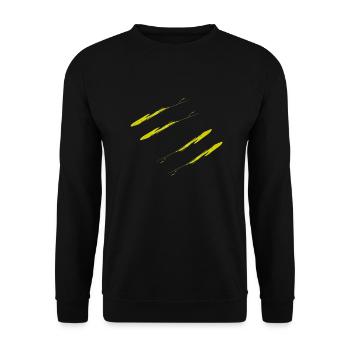 4 Linien Sportliche Streifen Muster Joggen Sport - Unisex Pullover - Schwarz - Vorne - Alina (178cm) & Michal (187cm)