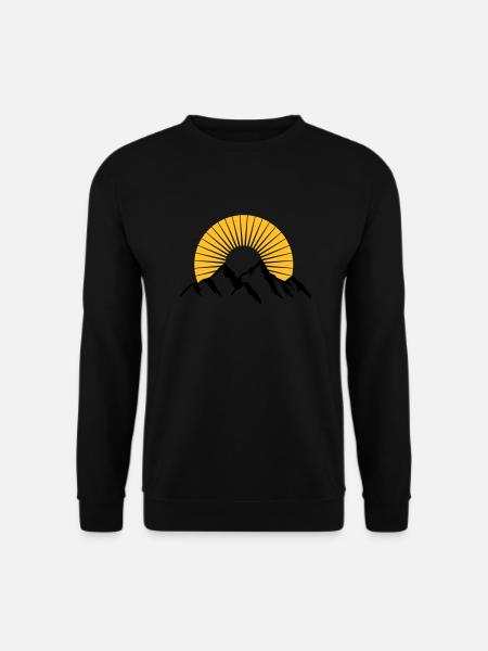 Beautiful mountains with Sun - Unisex Sweatshirt - black