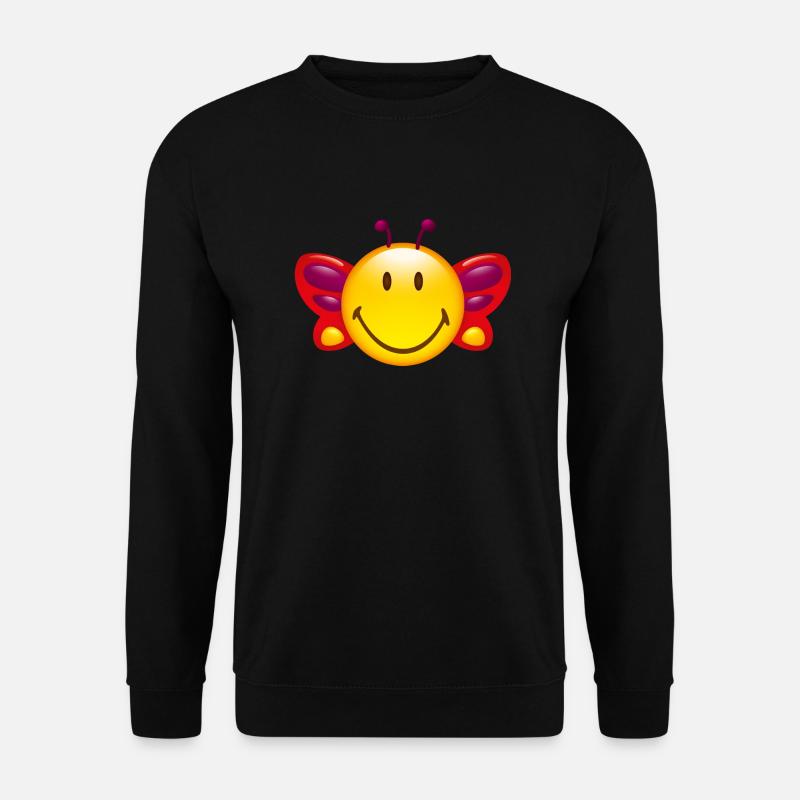 Smiley Butterfly - Unisex Pullover - Schwarz