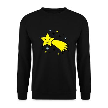 sternschnuppe_03 - Unisex Pullover - Schwarz - Vorne - Alina (178cm) & Michal (187cm)