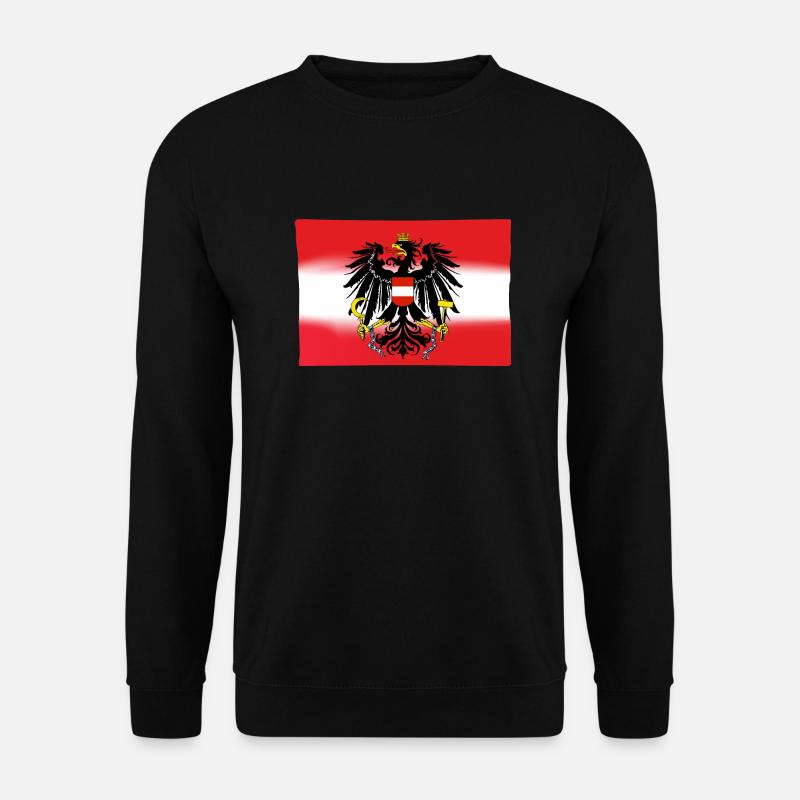 Austria flag with eagle - Unisex Sweatshirt - black