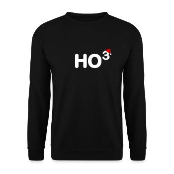 Ho Ho Ho hoch 3 - Santa Claus Santa Claus Motif - Unisex Sweatshirt - black - Front - Alina (178cm) & Michal (187cm)