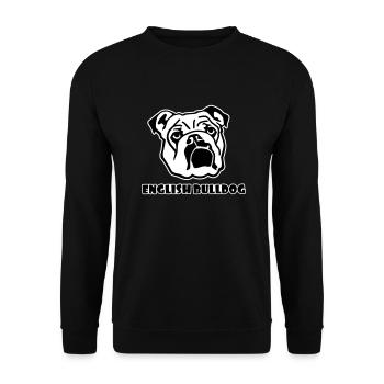 Englische Bulldogge - Unisex Pullover - Schwarz - Vorne - Alina (178cm) & Michal (187cm)