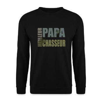 Meilleur Papa Chasseur Cool - Sweat-shirt Unisexe - noir - Devant - Alina (178cm) & Michal (187cm)
