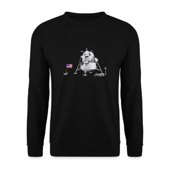 Lunar module on the moon - Unisex Sweatshirt - black - Front - Alina (178cm) & Michal (187cm)