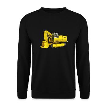 Yellow excavator, backhoe, industry - Unisex Sweatshirt - black - Front - Alina (178cm) & Michal (187cm)